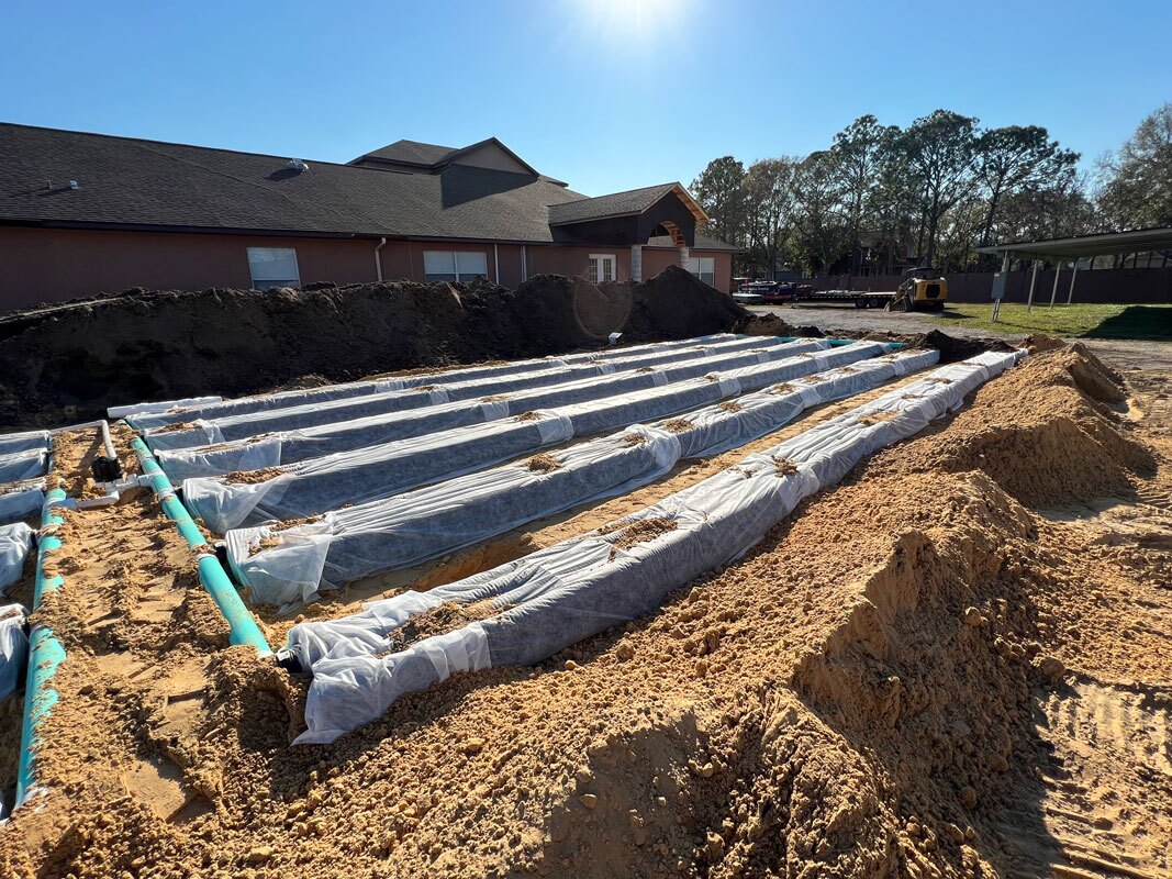 Photograph of a septic system being installed by ACE Septic & Waste.