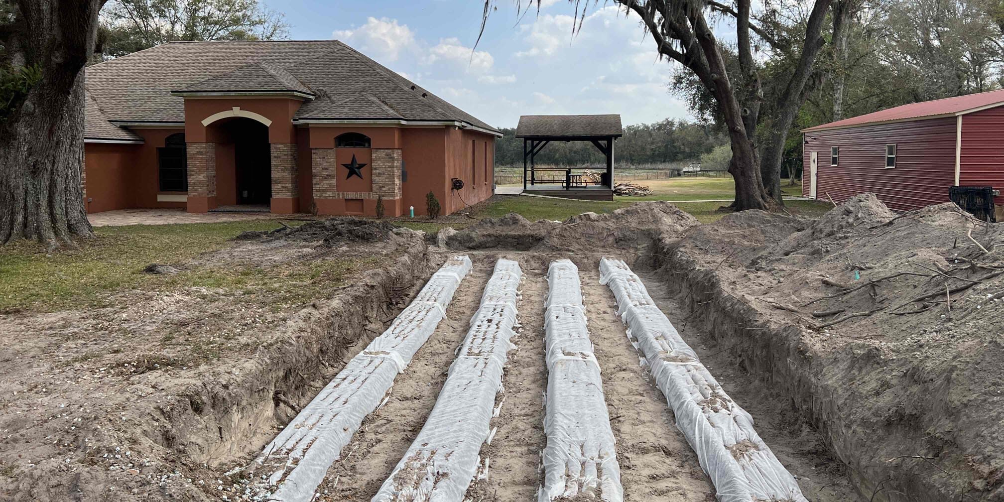 ACE performs a drainfield installation for a septic system in Florida.