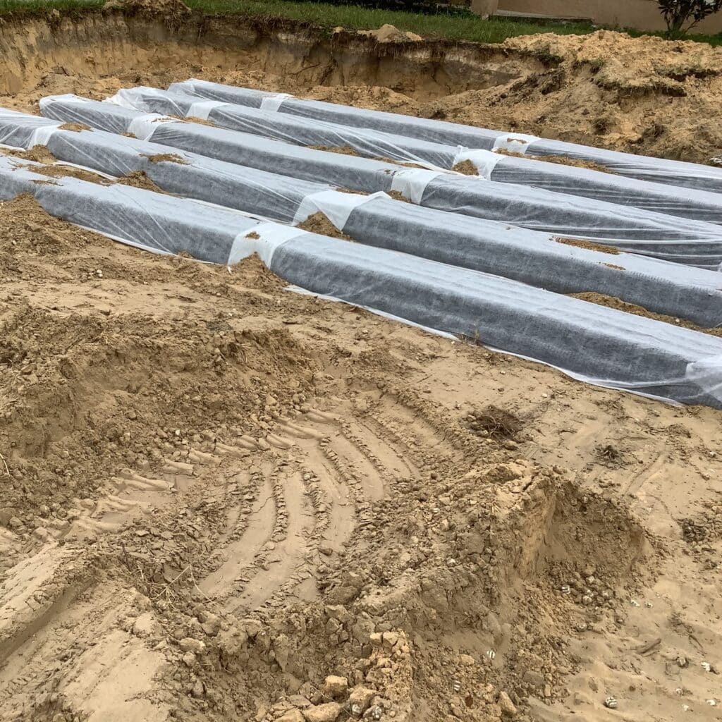 A commercial drain field as part of commercial Spring Hill septic services