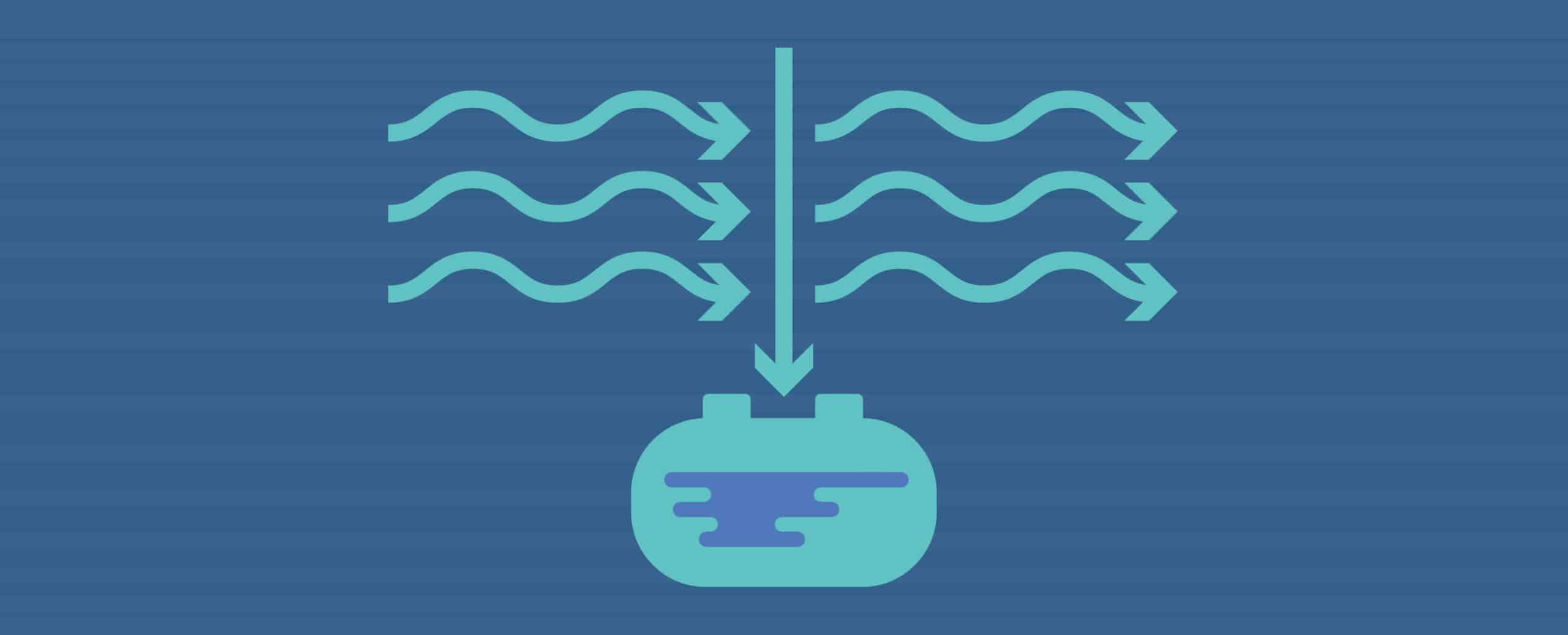 Septic tank and ventilation icon illustration