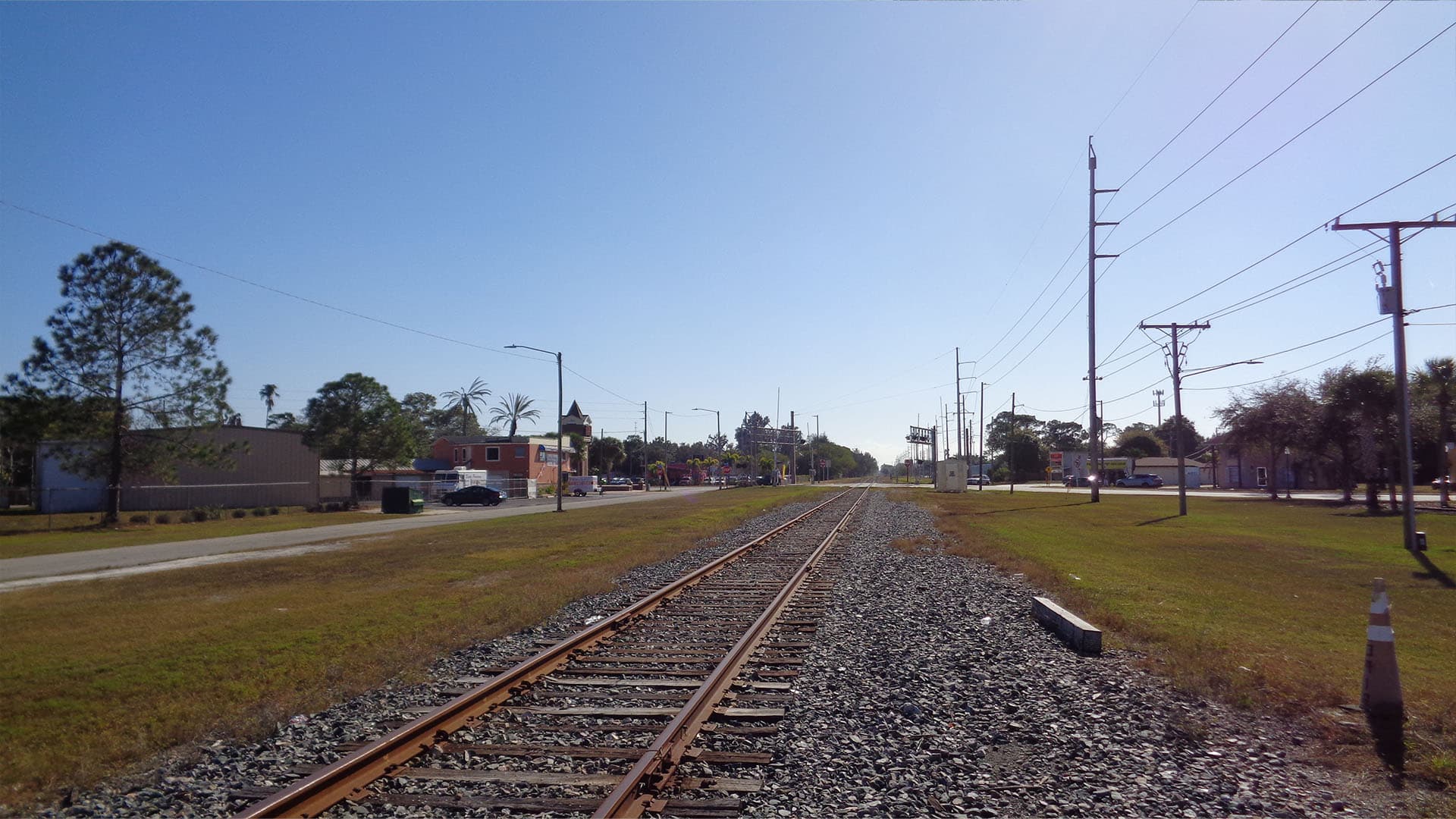 Railroad tracks near Pinellas Park, Florida.